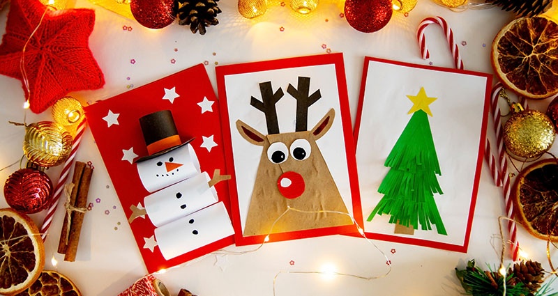 Ho Ho Ho Button Holiday Card - Christmas card crafts, Button christmas cards, Christmas cards handmade