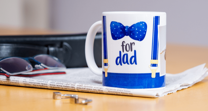 Photo mugs are ideal personalised gifts for father’s day